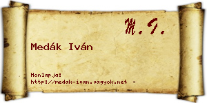 Medák Iván névjegykártya